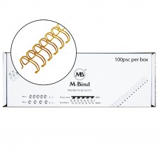 M-Bind Double Wire Bind 3:1 A4 - 7/16"(11mm) X 34 Loops, 100pcs/box, Gold